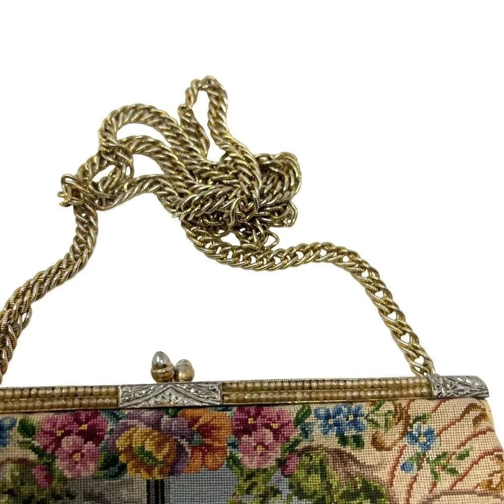 Walborg vintage purse Petit point handmade tapestry style small 1920s BoxU - Picture 5 of 6